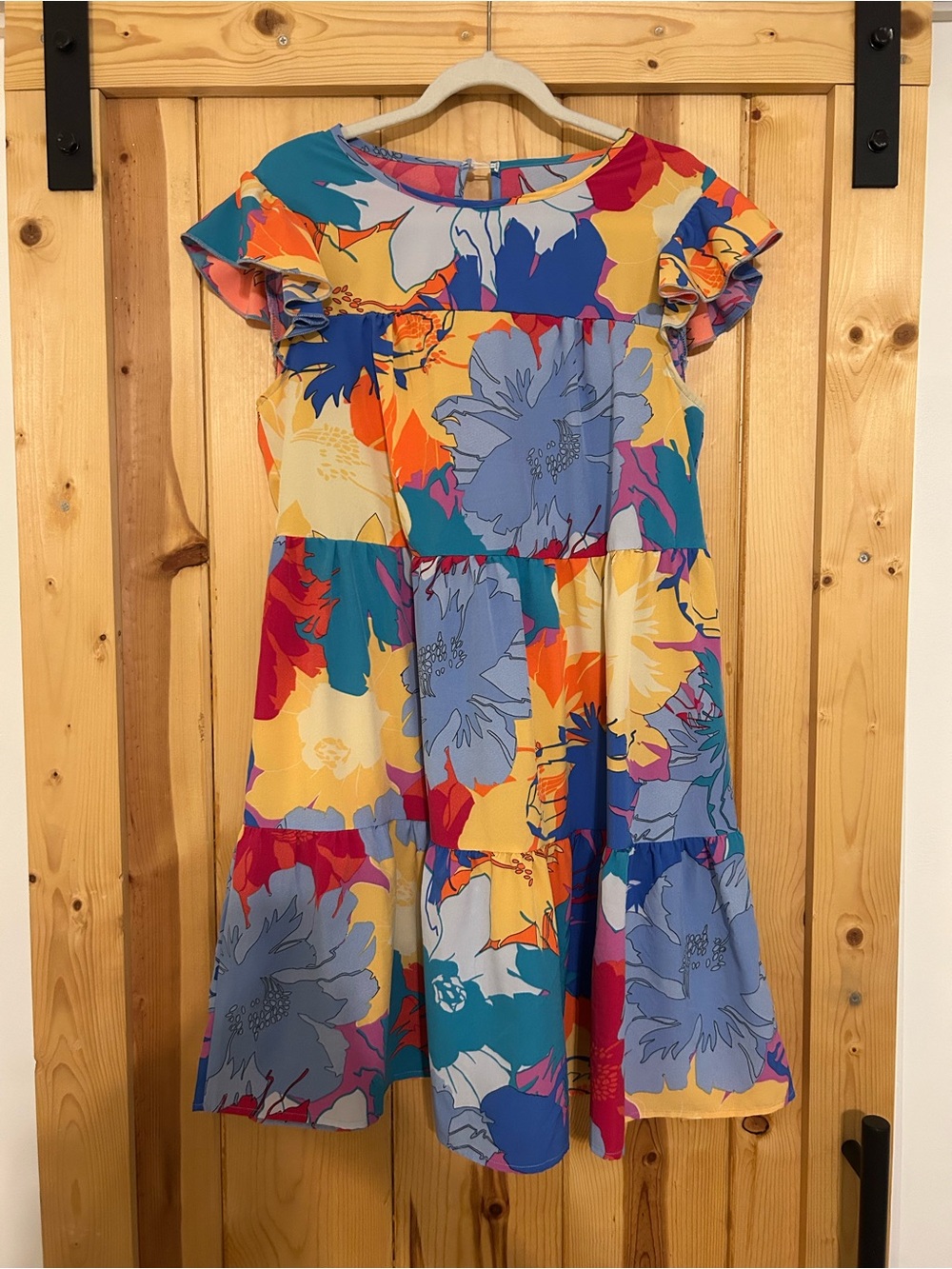 SHEIN Multicolor Floral Tiered Mini Dress